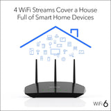NETGEAR Router WiFi 6 de 4 flujos (R6700AXS) - con seguridad de Int...