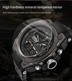 AIMES Reloj de pulsera táctico digital y analógico para hombre, impermeable, para deportes al aire libre, estilo militar, con fecha, multifunción, LED, cara grande, alarma y cronómetro