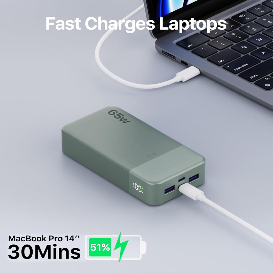 JUOVI Cargador portátil de 65 W, banco de energía de 20000 mAh, com...