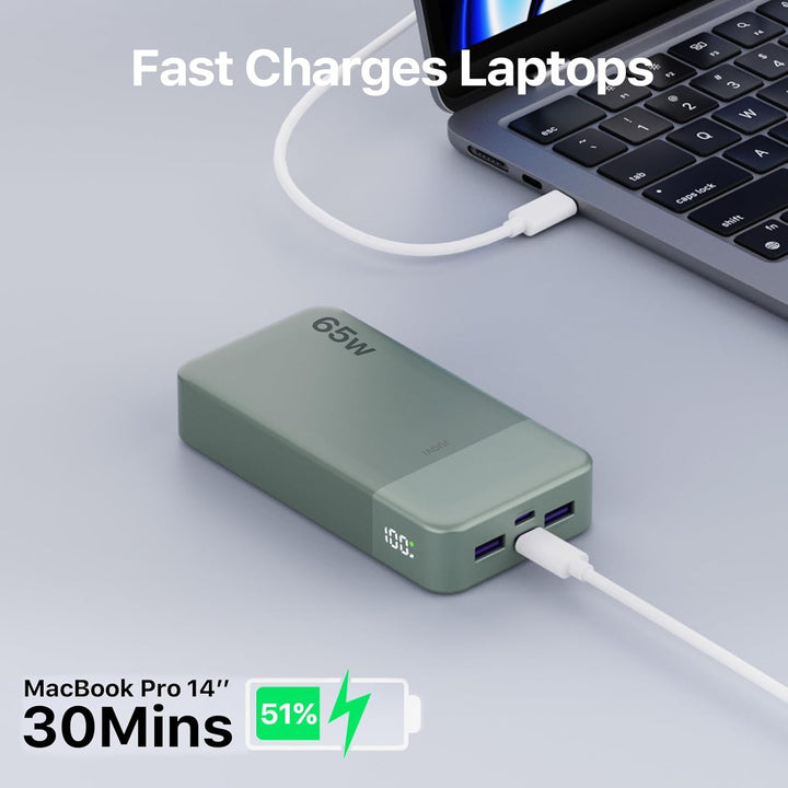 JUOVI Cargador portátil de 65 W, banco de energía de 20000 mAh, com...
