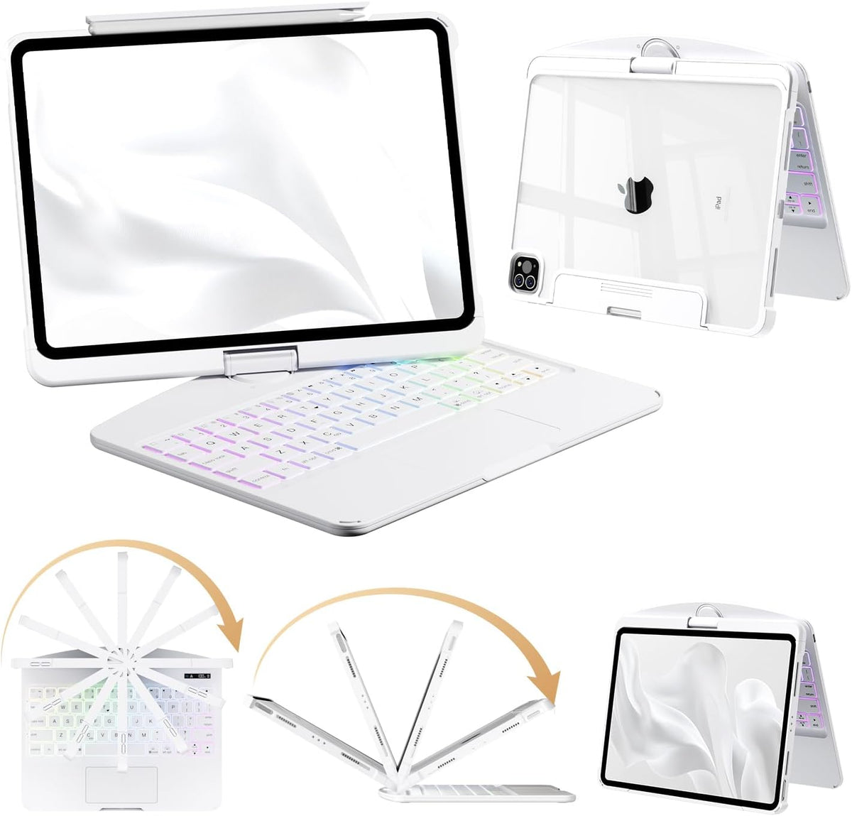 Funda de teclado para iPad Air 11/10.9 pulgadas/iPad Pro 11" 4/3/2/1 con