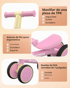 Gotrax Bicicleta de equilibrio para bebé, ruedas silenciosas de 7 pulgadas