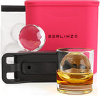 Berlinzo - Molde para hacer bolas de hielo, 2 esferas transparentes de hibisco de 2.4 pulgadas, no eléctrico