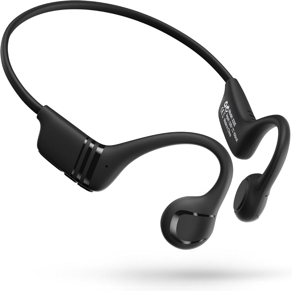 Auriculares de conducción ósea Bluetooth 5.4, 0.78 oz, ligeros auriculares deportivos de oreja abierta con marco de titanio flexible, micrófono reductor de ruido