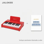 Teclado de piano para niños, piano digital para niños, instrumento educativo musical, juguete de madera para niñas y niños a partir de 3 años (rojo, 25 teclas)