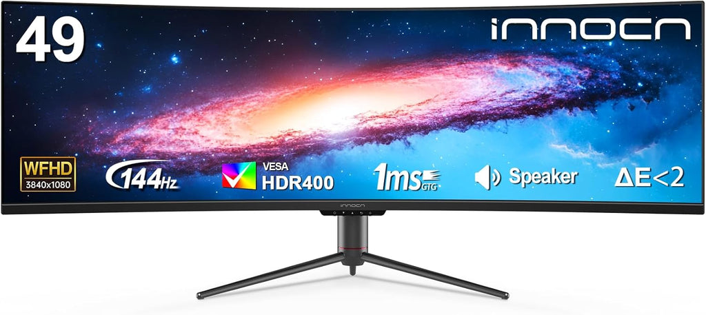 INNOCN Monitor curvo ultra ancho de 49 pulgadas 3840 x 1080P 144Hz,...