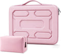 Funda rígida para laptop DOMISO 17-17.3 pulgadas, impermeable, a prueba de golpes, con asa y bolsillo de almacenamiento, compatible con MacBook, HP, Dell, Rosa