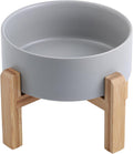 Cuenco de cerámica elevado y elevado para perros de razas pequeñas y medianas, cuenco de agua con soporte, plato de alimentación pesado antideslizante de 6 pulgadas, 3.6 tazas, 28.7 fl oz, 28