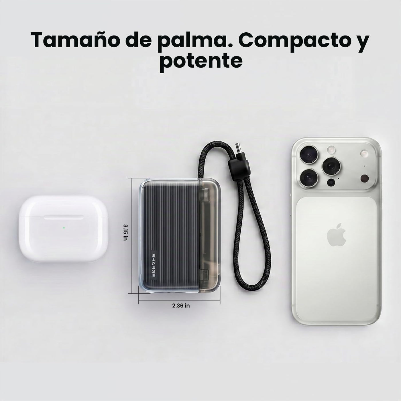 Mini cargador portátil 10000mAh banco de energía con cable incorpor...