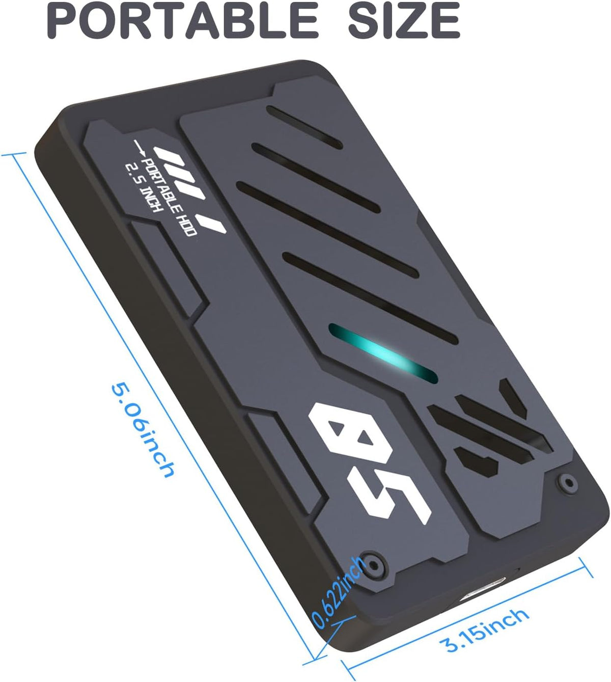 Tianken - Disco duro externo portátil ultrafino USB 3.0 HDD de alma...