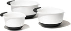 OXO Good Grips juego de 3 cuencos para mezclar de plástico, 2500 ml, blanco/negro