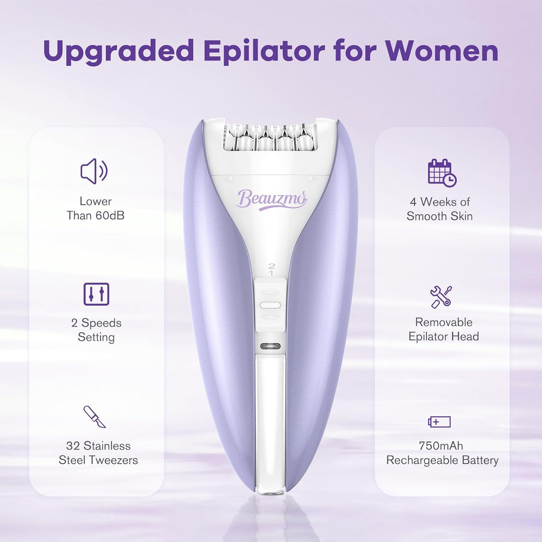 Depiladora silenciosa para mujer, removedor de vello facial y corpo...