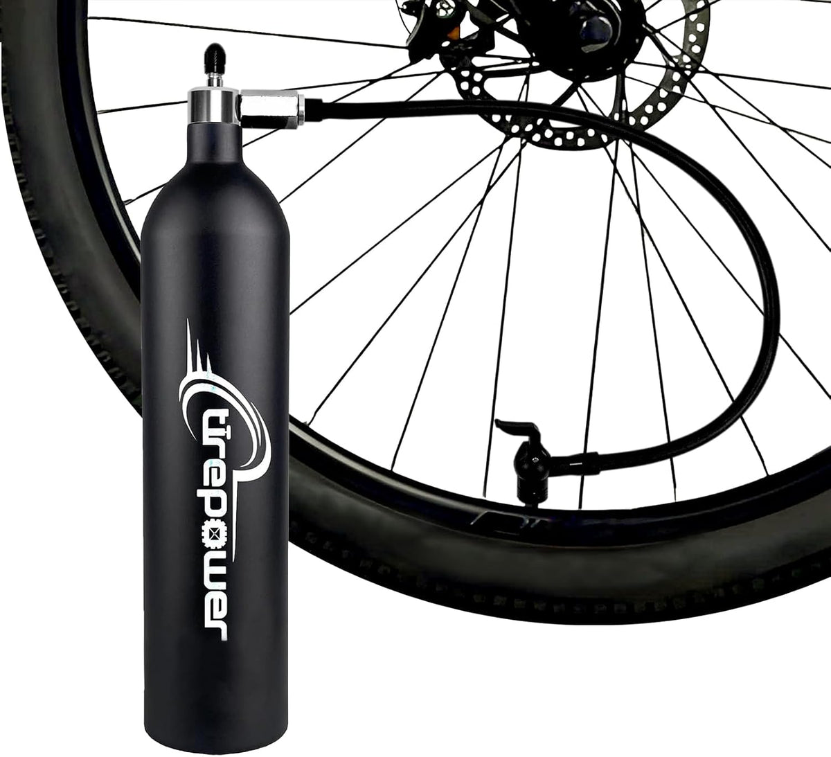 Ctrepower Tanque de aire para inflar neumáticos de bicicleta sin cá...