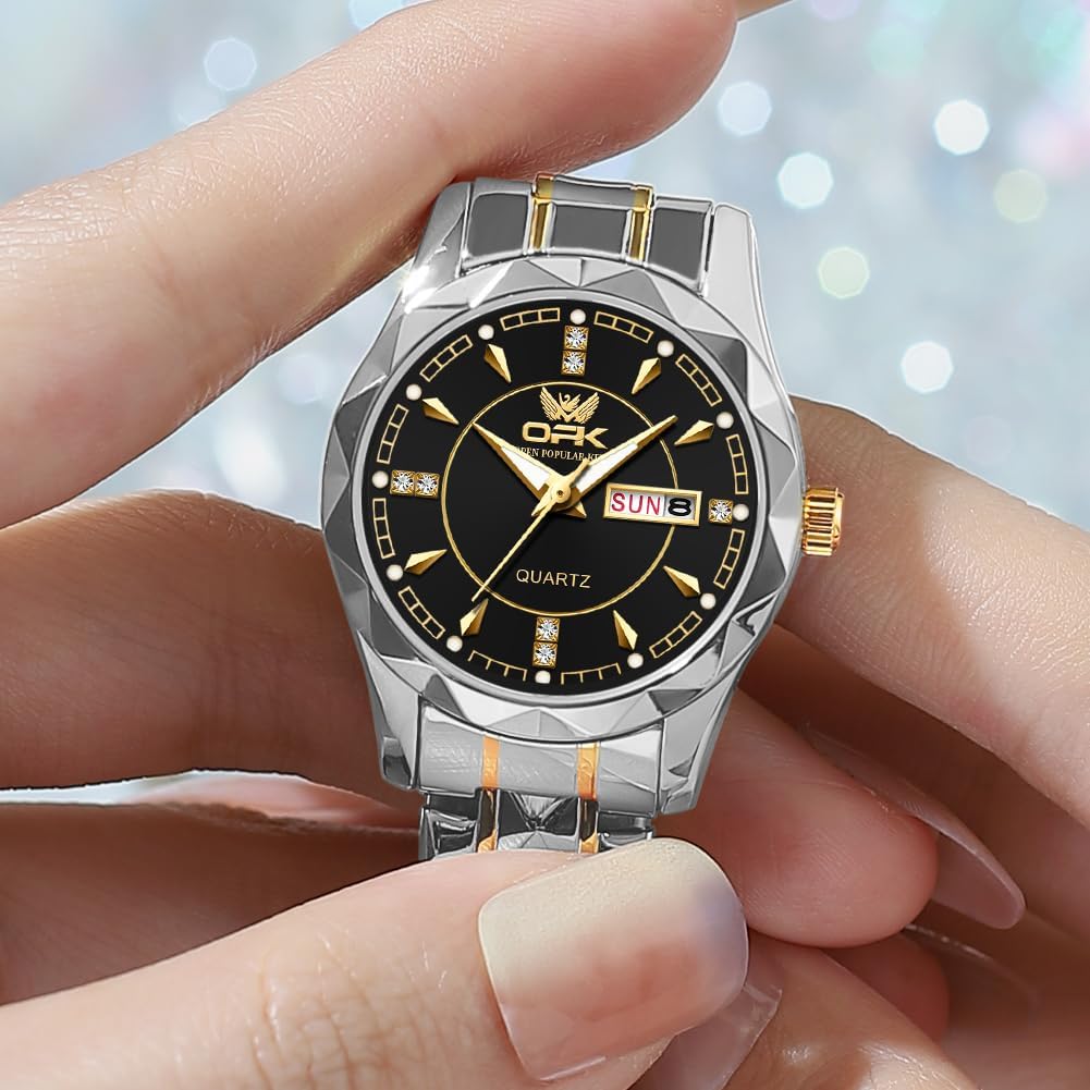 OPK Reloj de pulsera para mujer de acero inoxidable para mujer