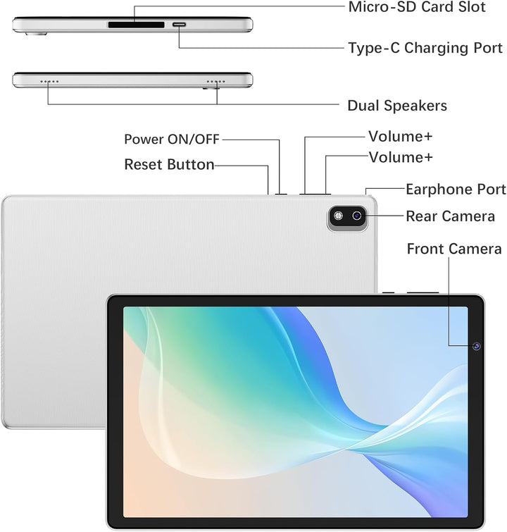 Tablet de 10 pulgadas, sistema operativo Android con 2 GB de RAM y...