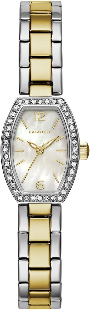 Caravelle by Bulova Reloj de Dama Vestido Mini de Cuarzo, Cristales, Nácar, 18x24mm