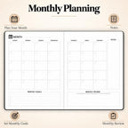 Planificador de objetivos sin fecha, productividad diaria de 6 meses A5 (negro)