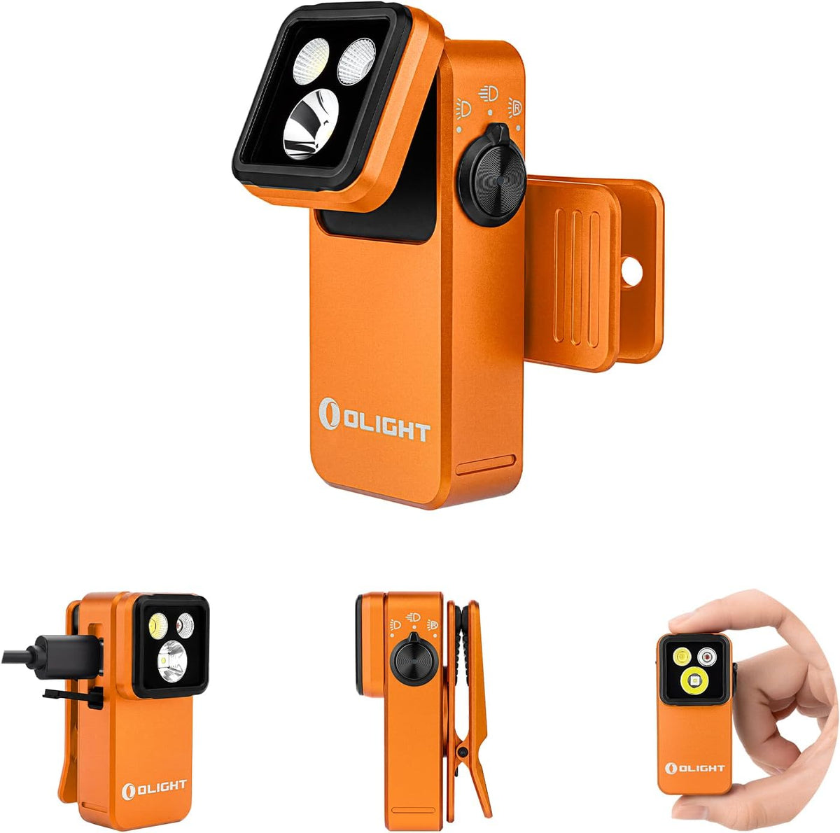 OLIGHT Oclip 2 Pro - Linterna EDC recargable, luz con clip, color naranja