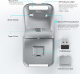 Ratón inalámbrico Bluetooth de arco plegable para viajes, modelo du...