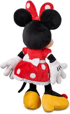 Disney Store Vestido rojo oficial de Minnie Mouse, juguete mediano suave para niños, personaje de peluche con textura mullida y detalles bordados, peluche de Disney adecuado para todas las edades
