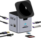 Estación de acoplamiento USB C para laptop con soporte de cargador MagSafe, adaptador multipuerto USB C Hub 9 en 1 con HDMI 4K, Ethernet de 1 Gbps, 3 USB 3.0, SD/TF, compatible con MacBook/Dell/HP