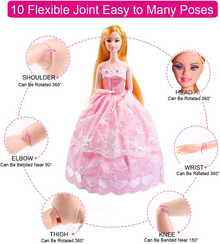 UCanaan Conjunto de muñeca y armario para niña con ropa y accesorio...