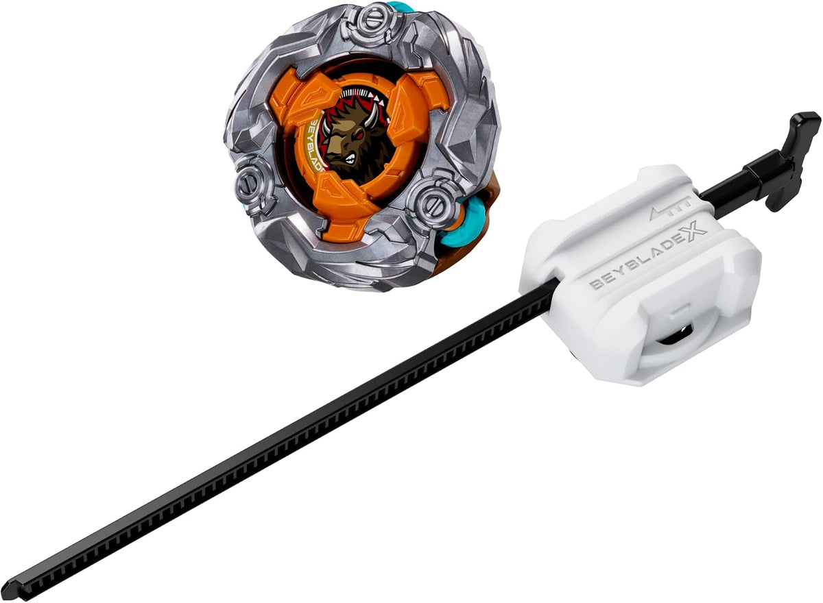 Hasbro Beyblade X Valor Bison FB UX Infinity Starter Pack Set, Takara Tomy Spinning Top (tipo resistencia) y arrancador, juego Battle Spinner, juguete, a partir de 8 años