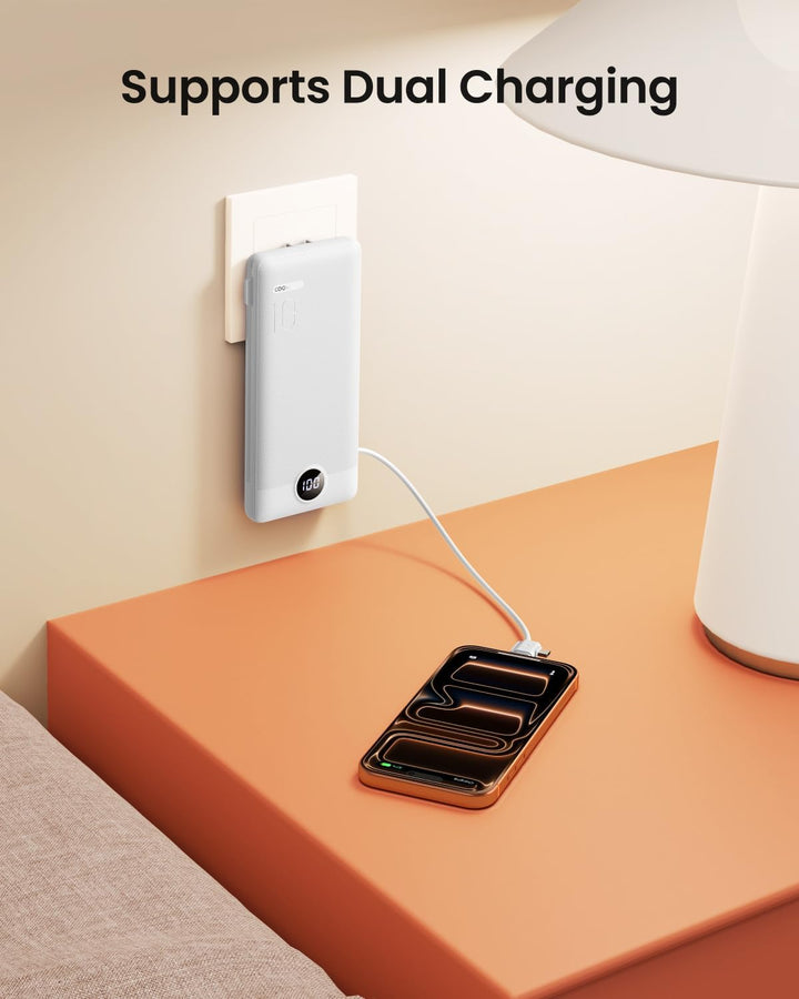 Coowisty Cargador portátil con enchufe de pared, banco de energía U...