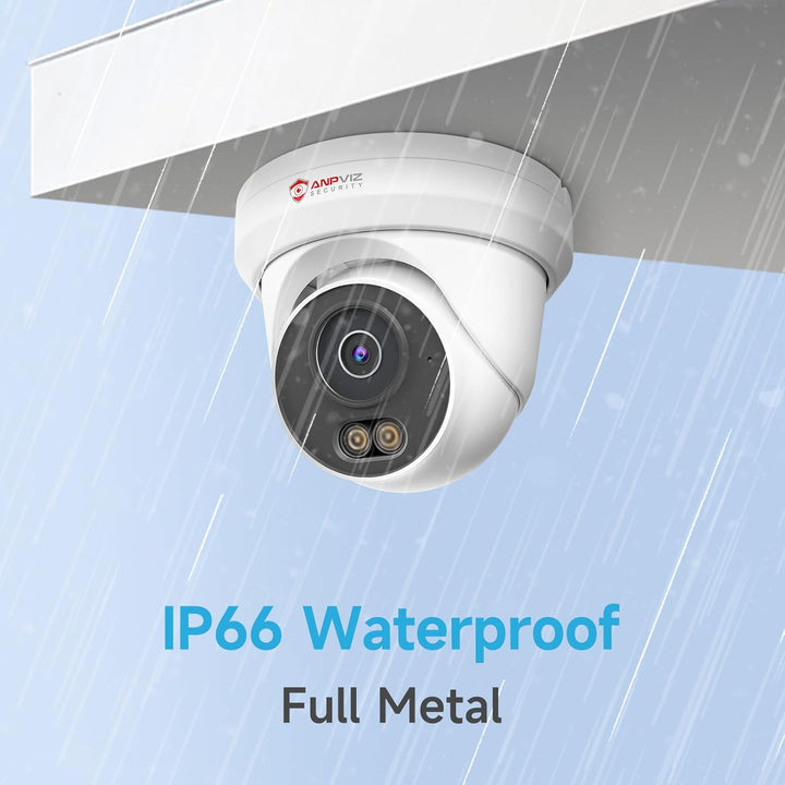 Anpviz Cámara PoE de 5MP, Cámara IP de Seguridad Turret Completamen...