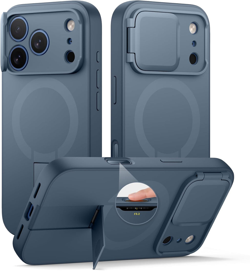 SURITCH para iPhone 18 Pro Case para MagSafe, Cubre-Cámara, Azul