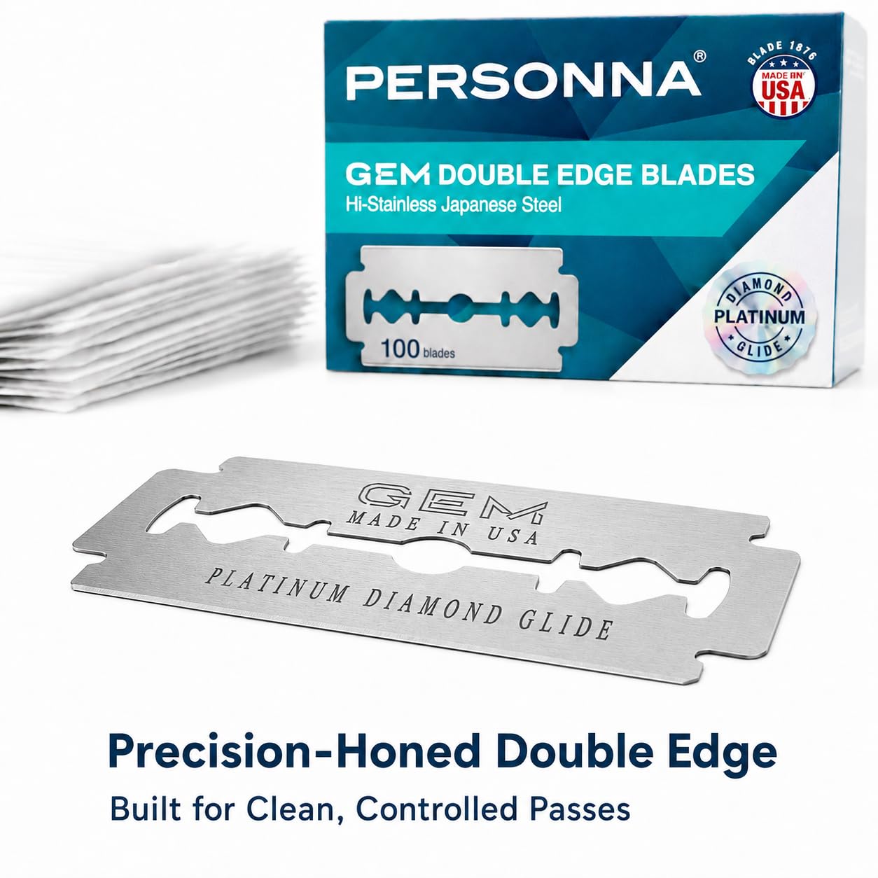Personna GEM Platinum Diamond Glide - Cuchillas de afeitar de doble...