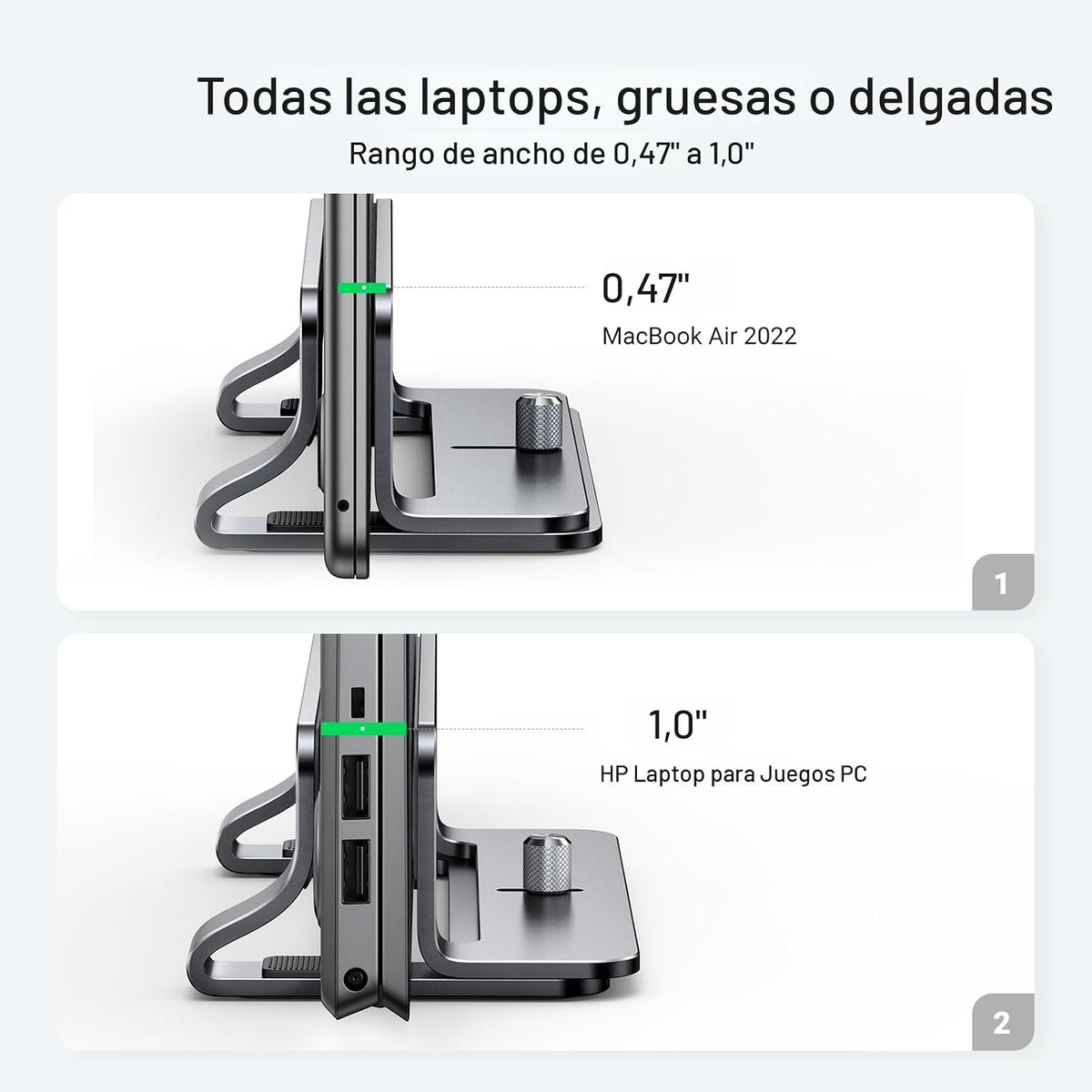 UGREEN Soporte vertical para laptop para escritorio compatible con...