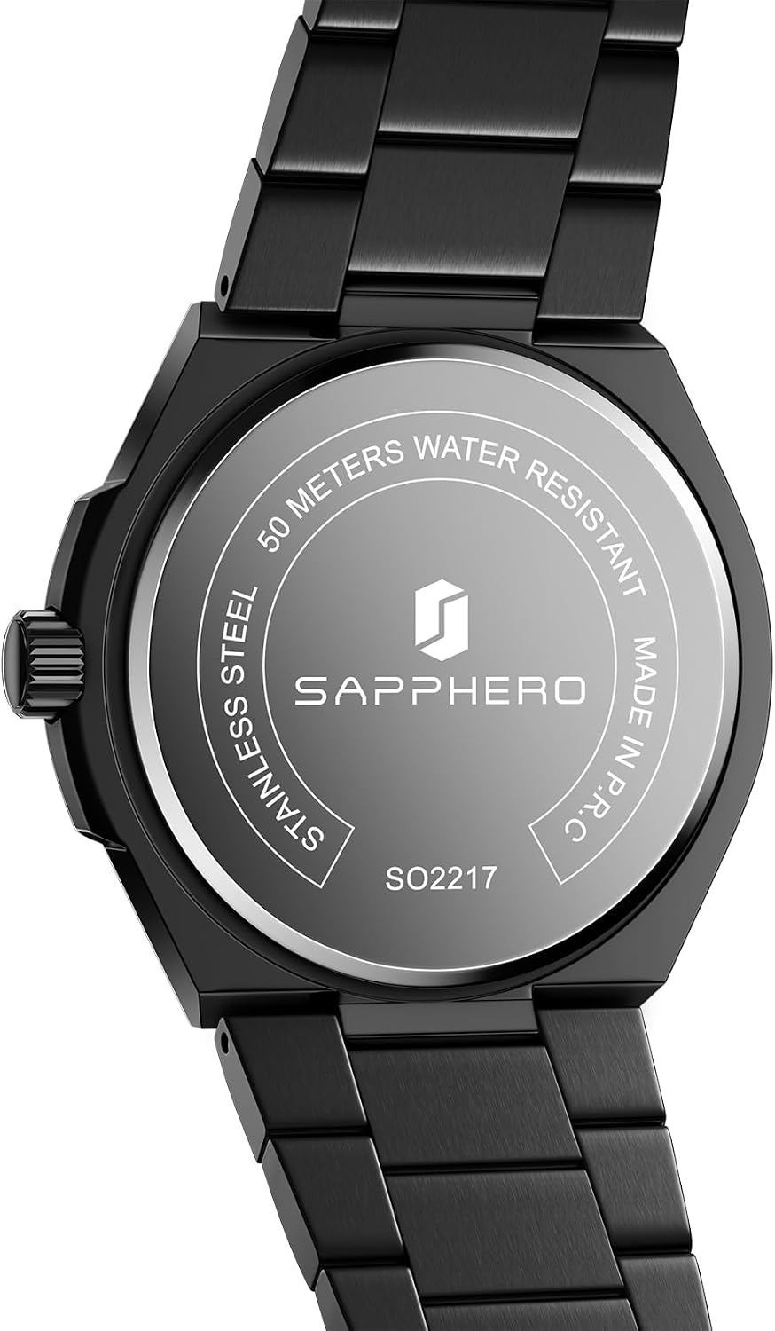 SAPPHERO Reloj para hombre con subesfera de fecha/esfera de números arábigos, cuarzo analógico, correa de acero inoxidable/piel, 164 ft impermeable, reloj de pulsera de vestir casual para trabajo de
