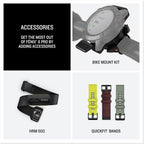 Garmin Fenix 8 Pro 2.008 in, tecnología inReach, pantalla AMOLED, reloj inteligente GPS multideportivo, zafiro, gris carbón DLC titanio con banda de silicona negro/gris guijarro gris rastreador de