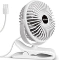 BESKAR Ventilador USB con clip, ventilador de escritorio pequeño po...