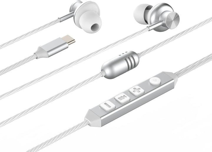 Bhvrtls Auriculares intrauditivos USB-C con cable, auriculares con...