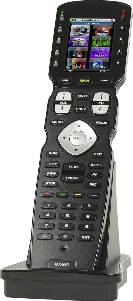 MX-990 Control completo IR/RF remoto con pantalla LCD color, negro (MX990)