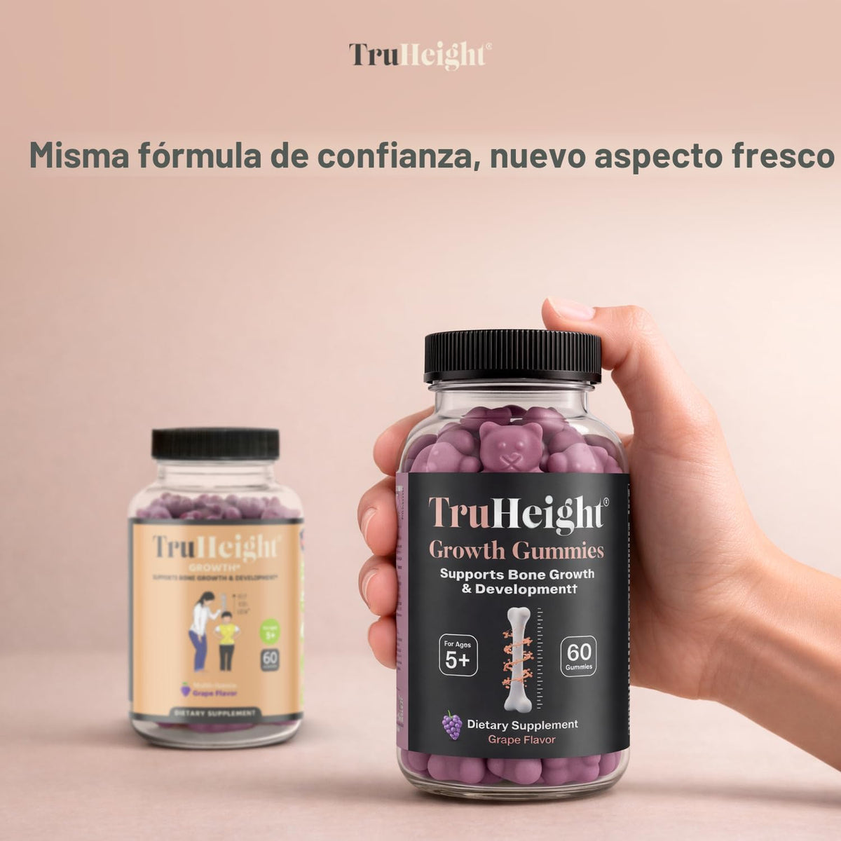 TruHeight Gomitas de crecimiento (uva) Suplemento nutricional alto, 60 unidades (1 paquete)