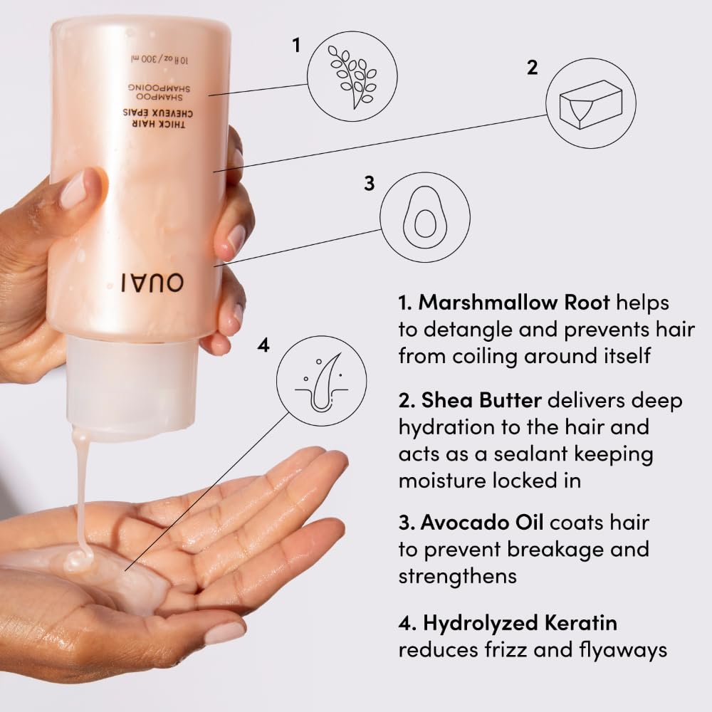 OUAI Juego de Champú y Acondicionador para Cabello Grueso, Tamaño d...