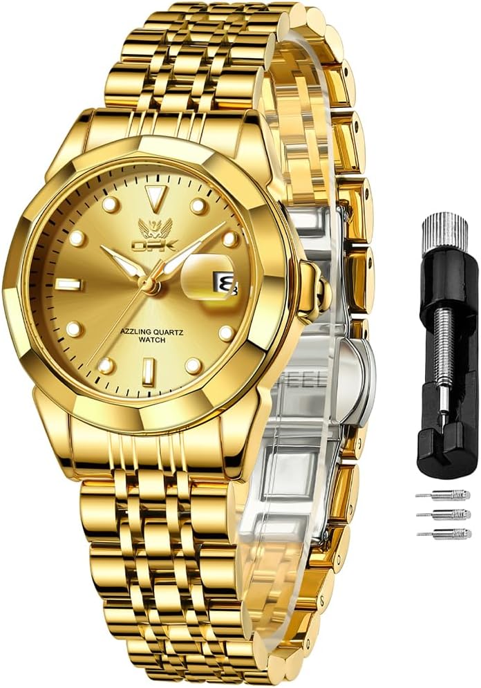 OPK Reloj de pulsera para mujer de acero inoxidable para mujer
