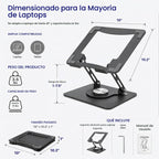 Uncaged Ergonomics Laptop Stand para Desk Riser/360° Swivel (negro)