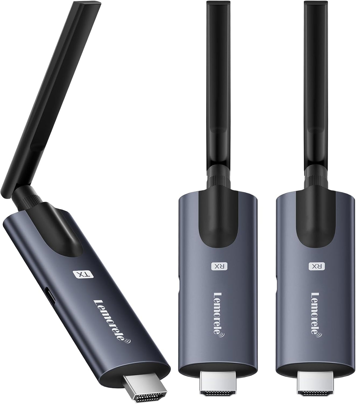 Lemorele - Transmisor y receptor inalámbrico HDMI, aleación de aluminio