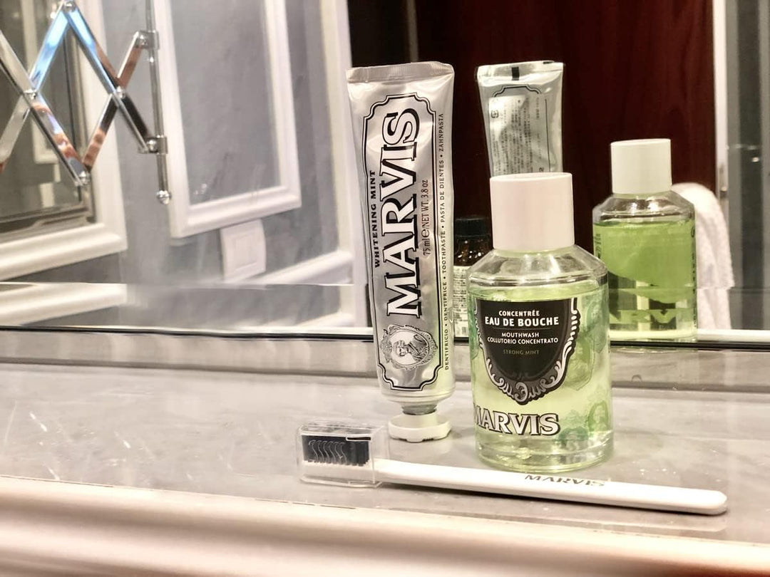 Marvis Enjuague bucal de menta fuerte, concentrado, 4.1 onzas líquidas