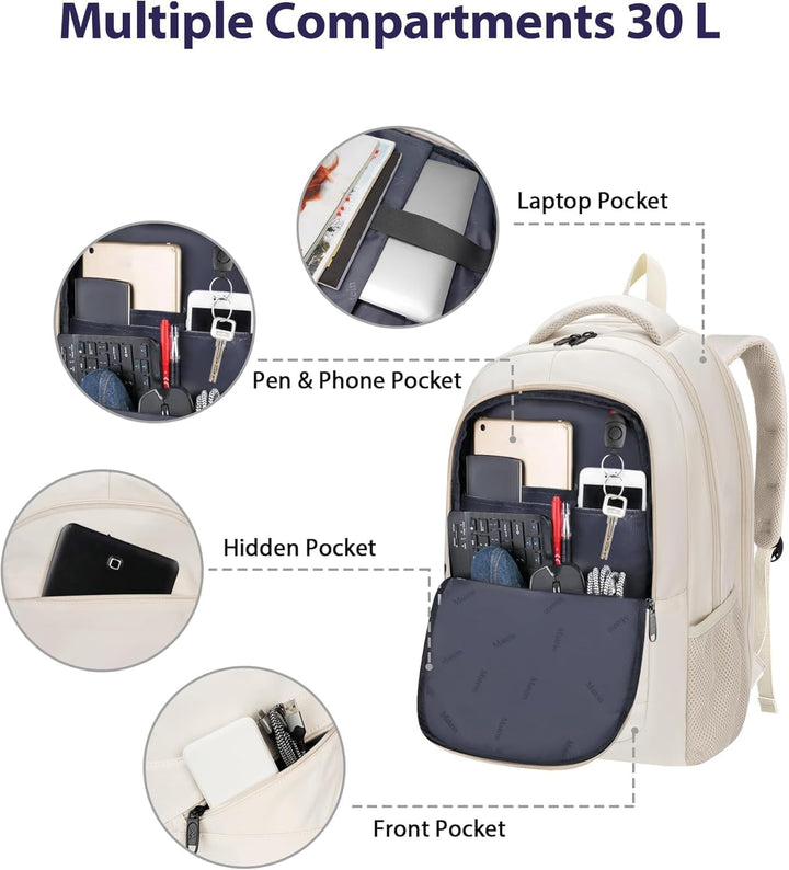 MATEIN - Mochila para laptop de gran capacidad para mujeres, mochil...