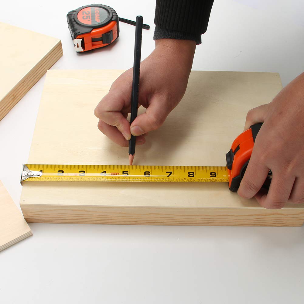 LICHAMP Cinta métrica de 25 pies, paquete de 6 cintas métricas retráctiles de fácil lectura a granel con fracciones de 1/8, cinta de medición de 25 pies por 1 pulgada