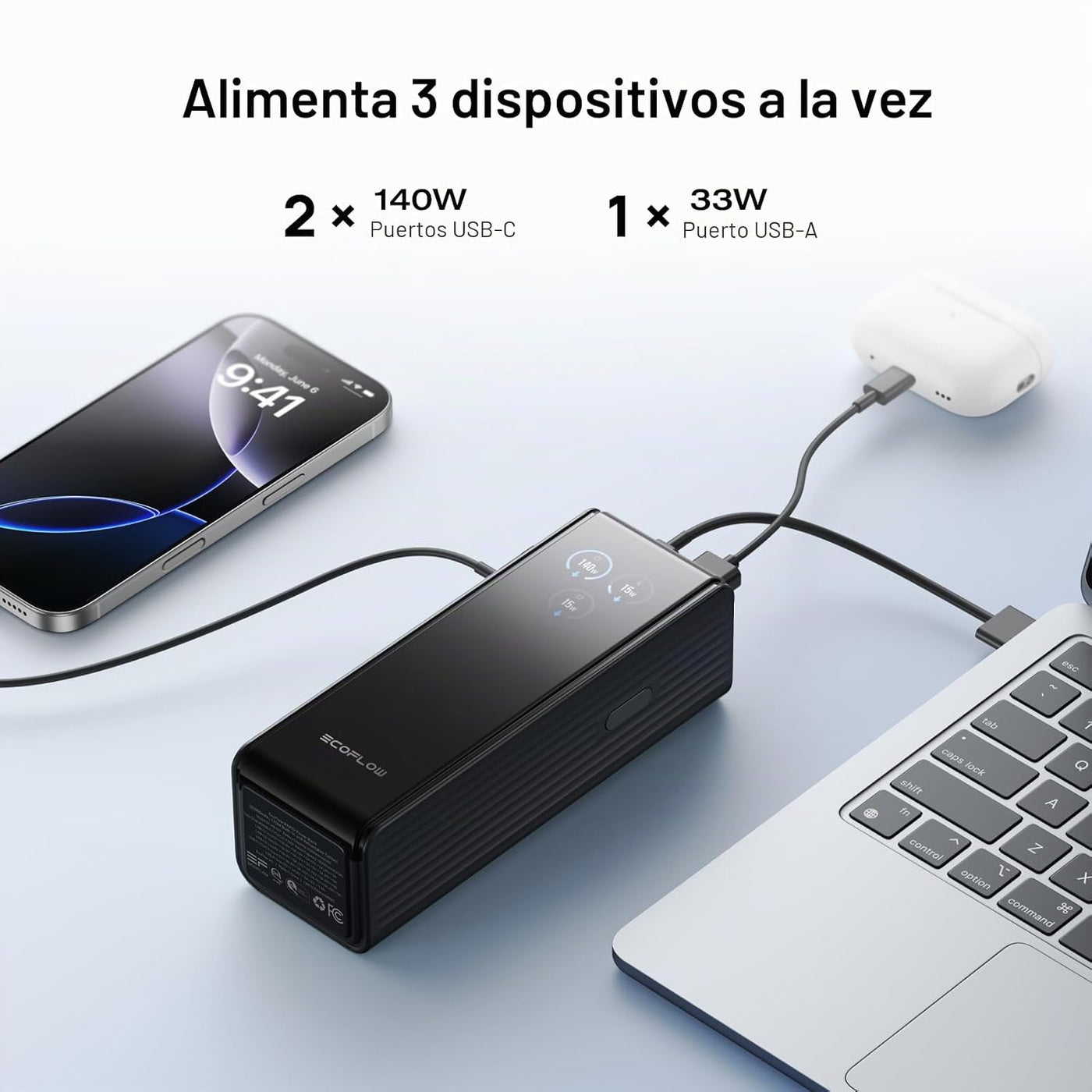 EF ECOFLOW Rapid Power Bank - Cargador portátil de 25,000 mAh, 170...