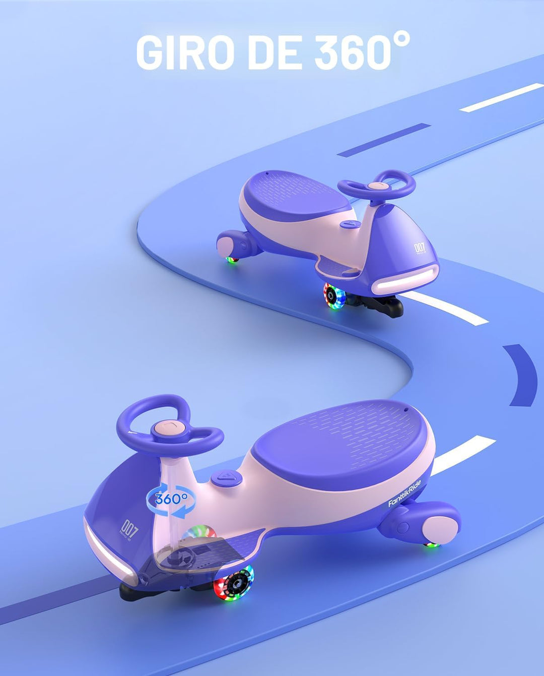 FanttikRide N7 Pro - Coche eléctrico Wiggle con pedal, batería reca...