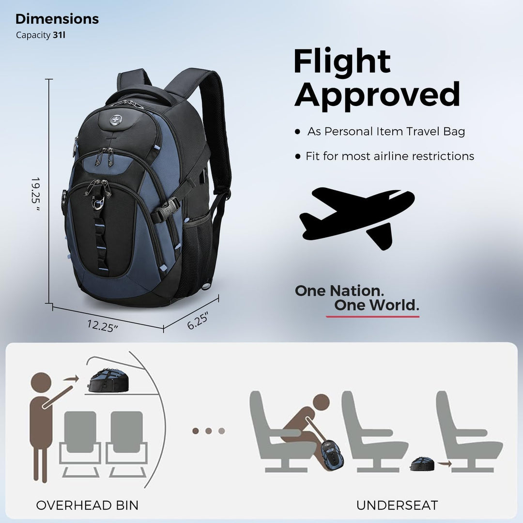 swissdigital Mochila para portátil de viaje de negocios, para hombr...