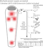 Saco de dormir con calefacción, 5 unidades de almohadillas de calefacción multiUSB, funciona con batería externa u otras fuentes de alimentación USB, bolsa compacta portátil, estilo momia.
