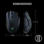 Razer Naga V2 Pro ratón inalámbrico para Multijugador masivo en lín...